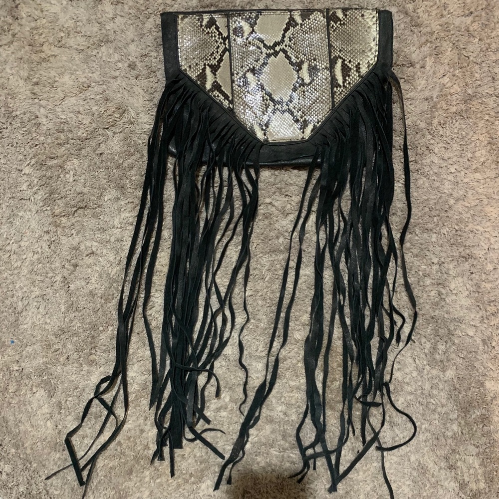 Snakeskin Leather Clutch